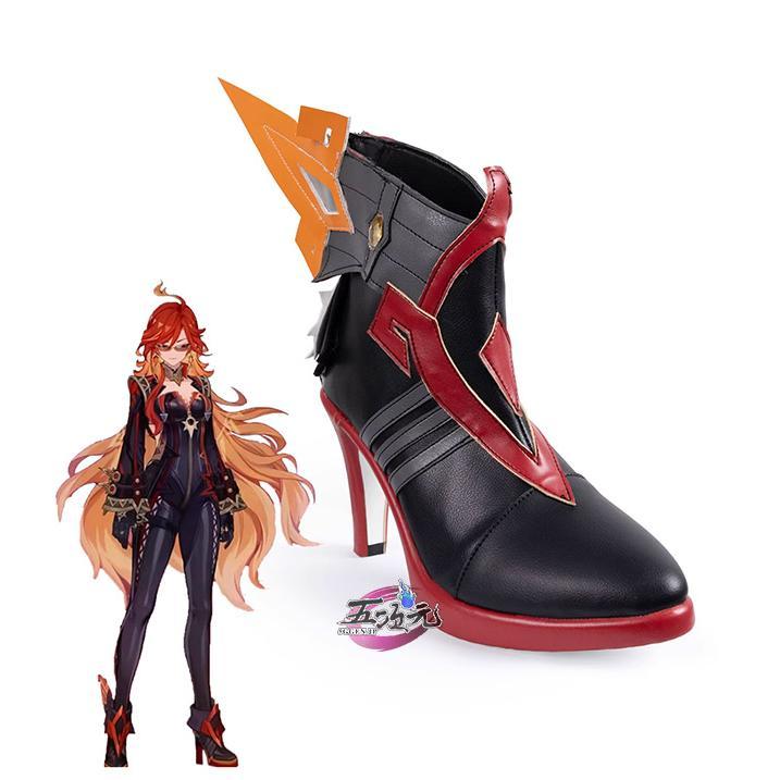 三分妄想 原神 コスプレ マーヴィカ 炎神 衣装 ※ウィッグ 靴 武器 追加