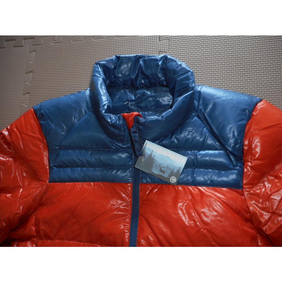 送料無料（一部除く） ダウンジャケット オレンジ×ネイビー SIZE L