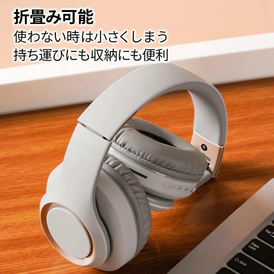 ワイヤレスヘッドホン Bluetooth 5.3 密閉型 遮音性 重低音 電池内蔵