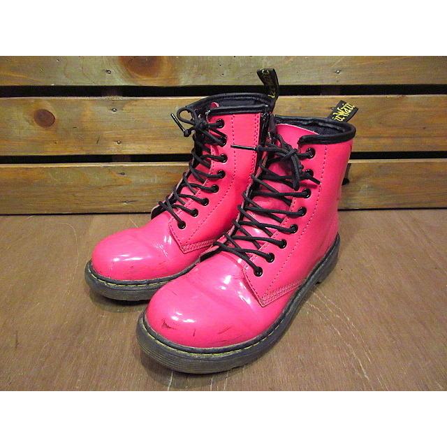 Dr.Martensサイドジップ8ホールエナメルブーツピンク○201106n8-w-bt