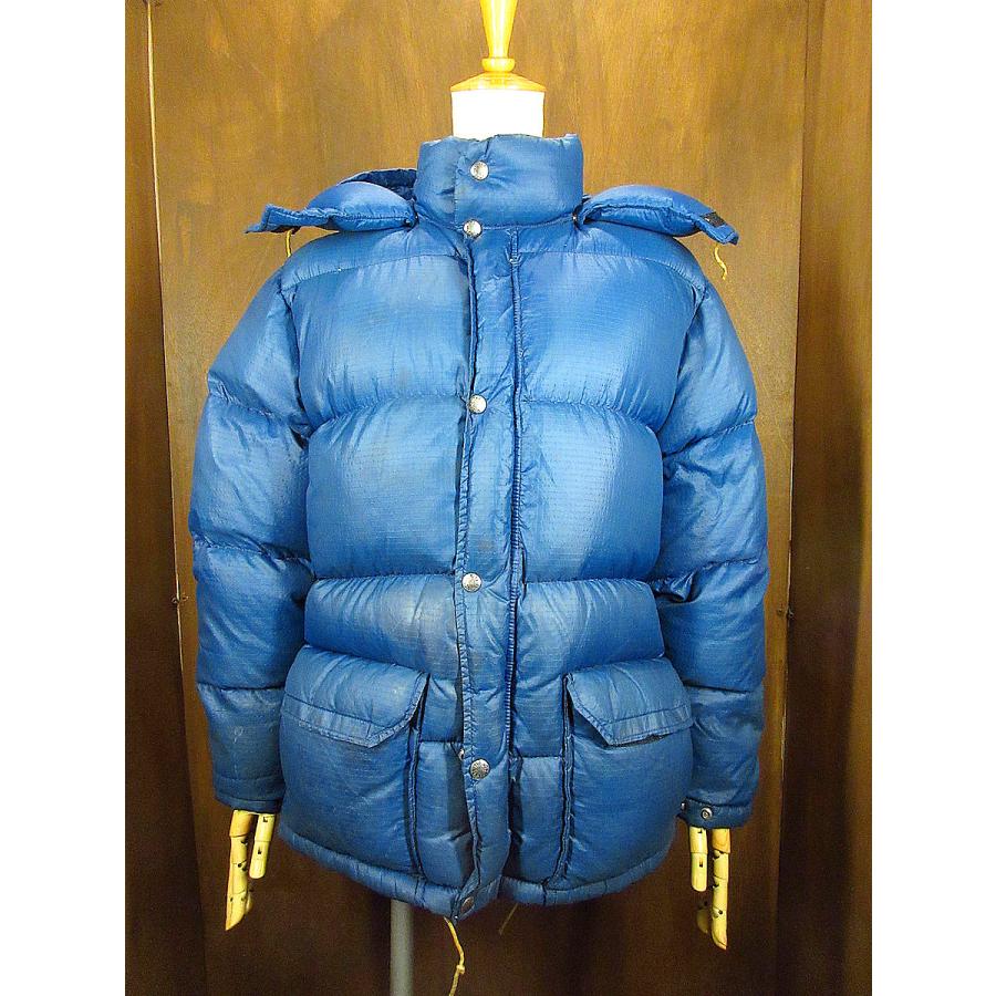 ビンテージ80's○THE NORTH FACE茶タグナイロンダウンジャケット紺size