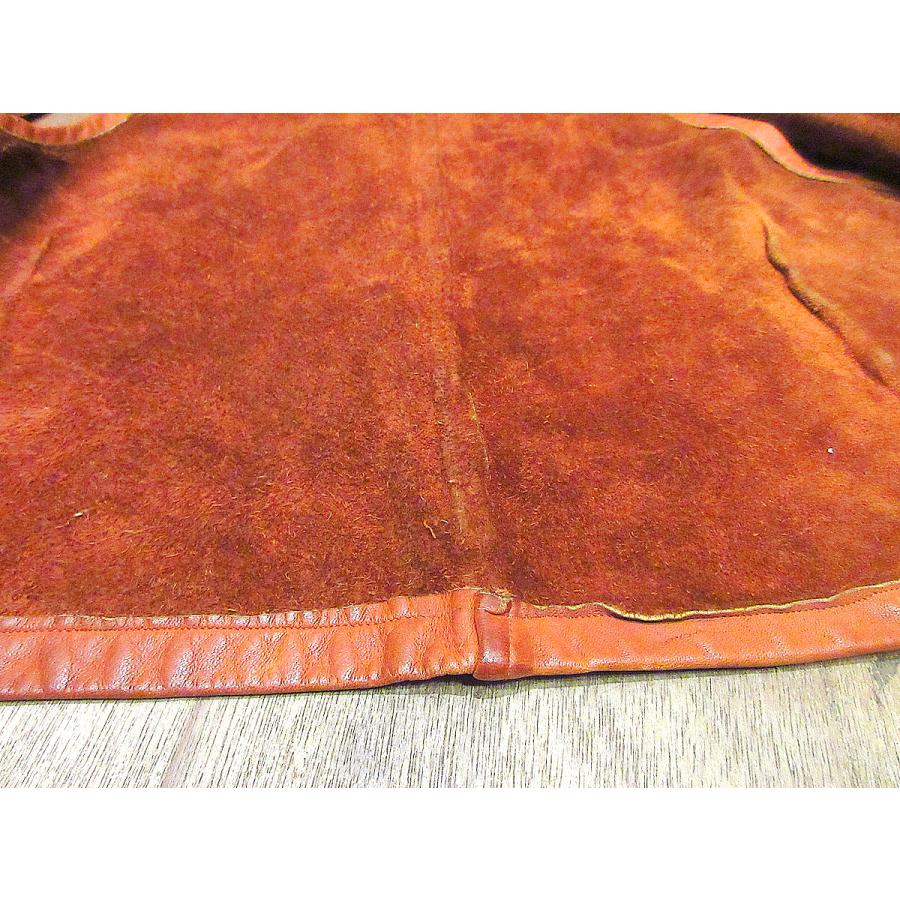 ビンテージ60's70's○レザーベスト茶○231005j3-m-vs古着1960s1970s革