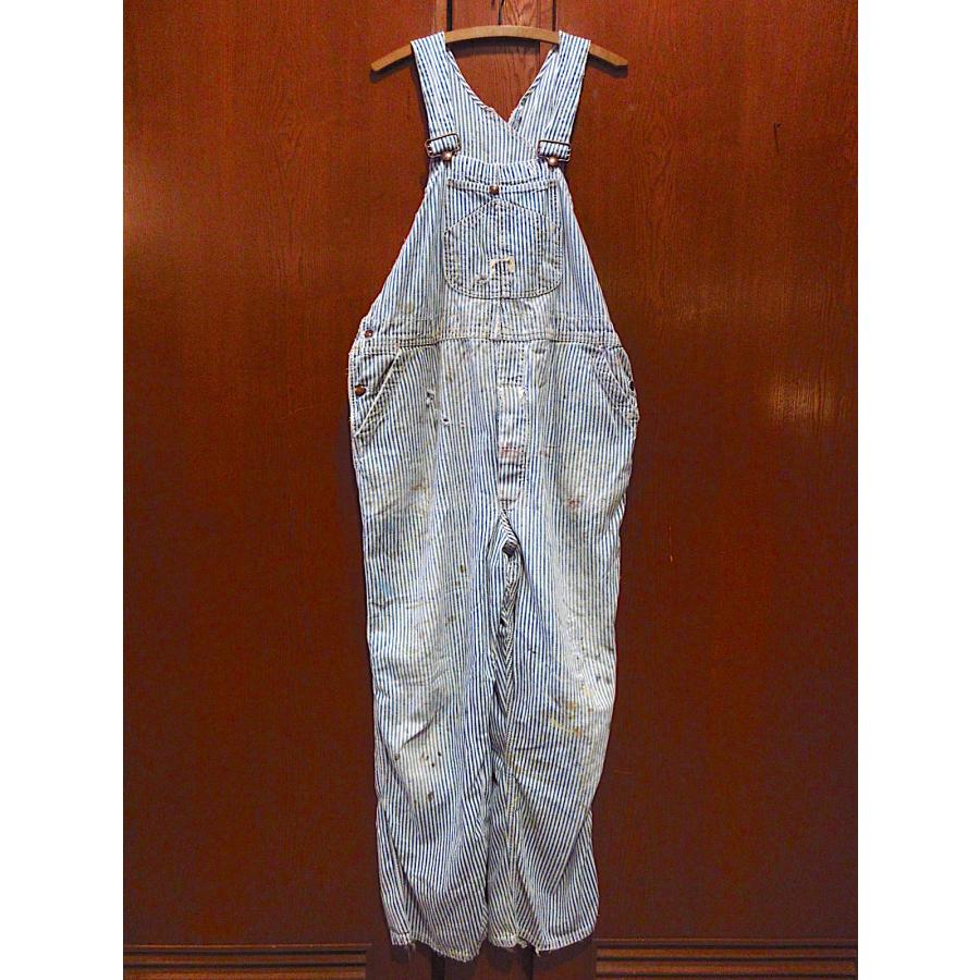 ビンテージ50's○PAYDAYヒッコリーオーバーオール実寸W106cm○240401m1
