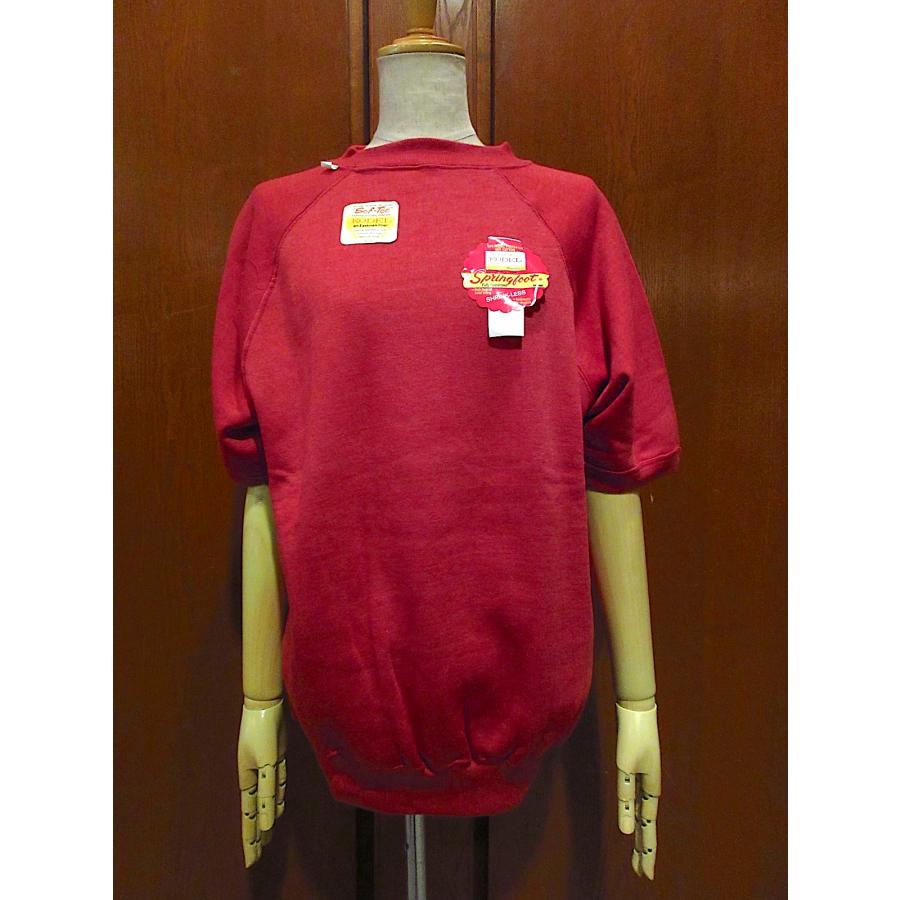 ビンテージ60's○DEADSTOCK Springfoot裏起毛半袖ラグランスウェット赤