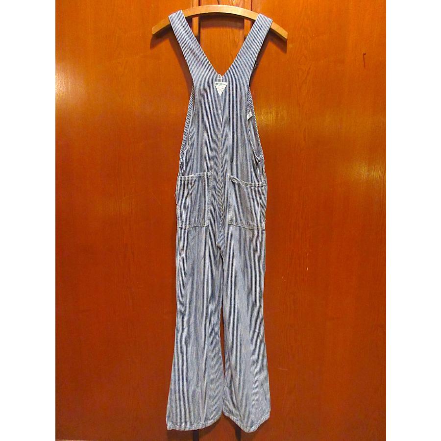 ビンテージ60's70's○OSHKOSHヒッコリーストライプオーバーオール実寸