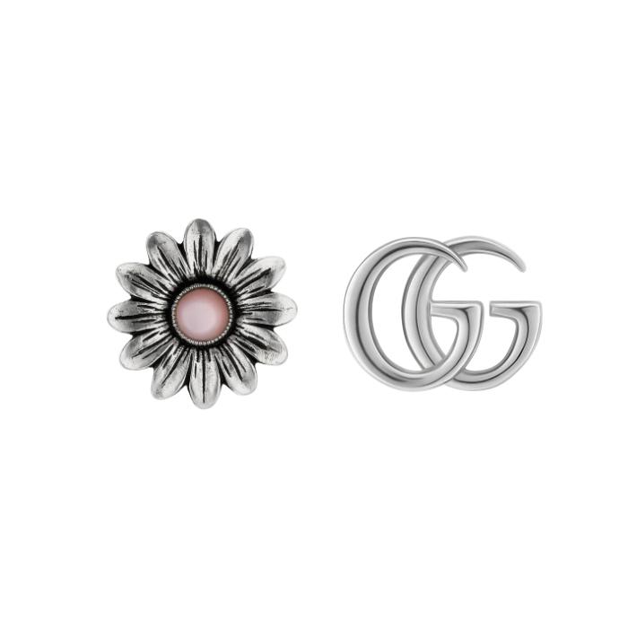 GUCCI（グッチ） ダブルG フラワー 両耳 ピアス シルバー アクセサリー