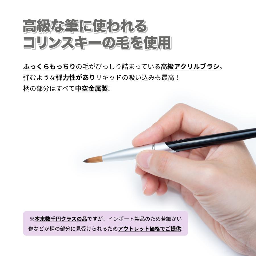 ネイル コリンスキーブラシ ラウンド スカルプ筆 密毛 高級アクリル用
