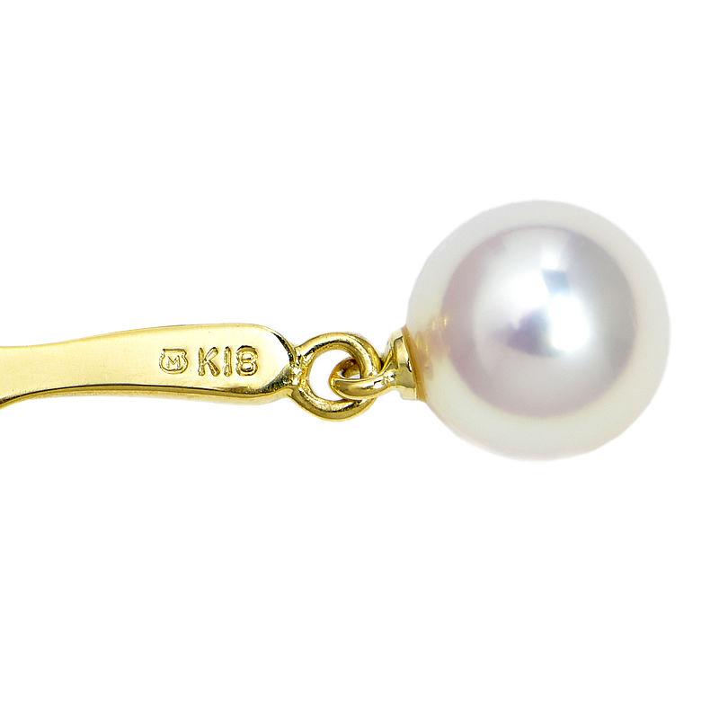 MIKIMOTO（ミキモト） 約7mm天然あこや真珠ブローチ K18YG あこや
