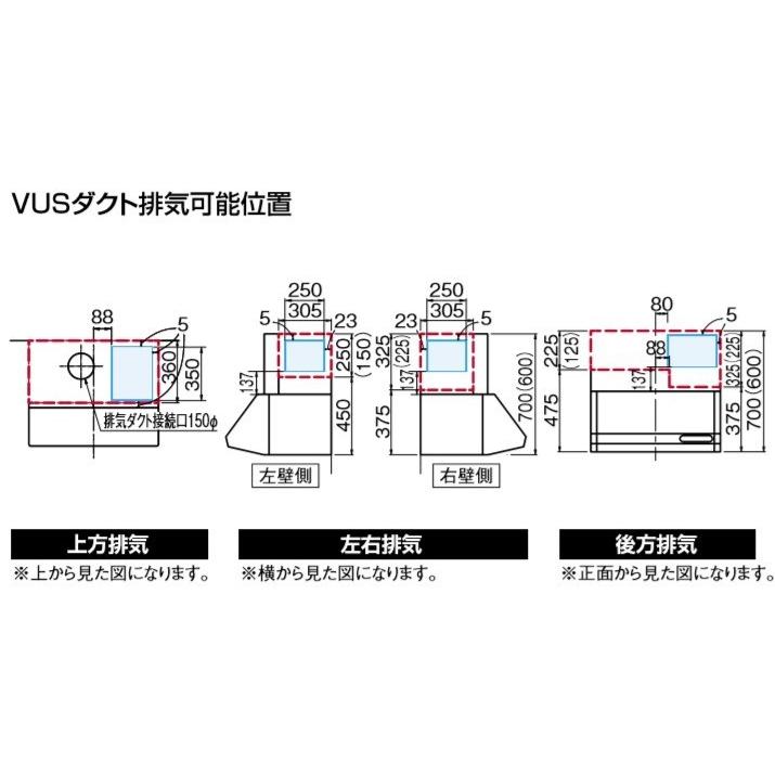 セット販売)タカラスタンダード レンジフードVUSタイプ シロッコファン