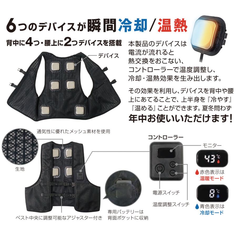 大進 ペルチェベスト バッテリーセット 6個 フリーサイズ 冷暖 素子