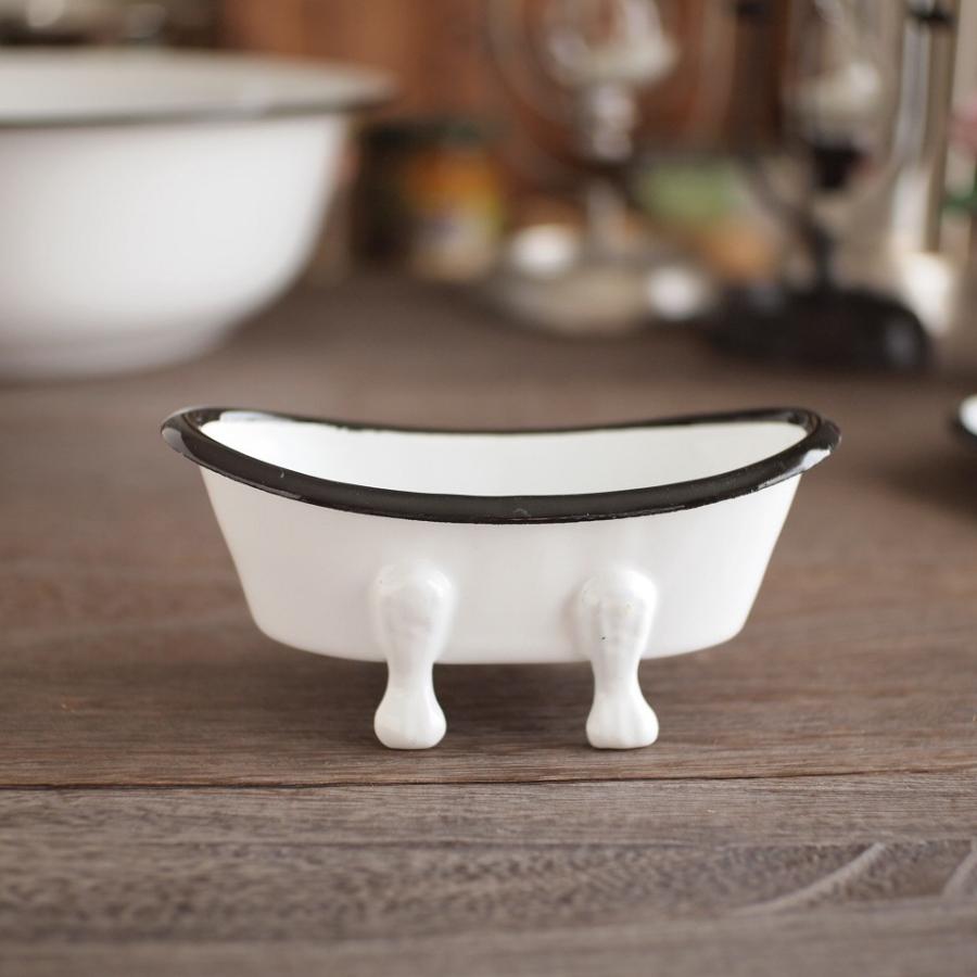 エナメル ミニタブ ホーロー ソープディッシュ アンティーク調 : 雑貨