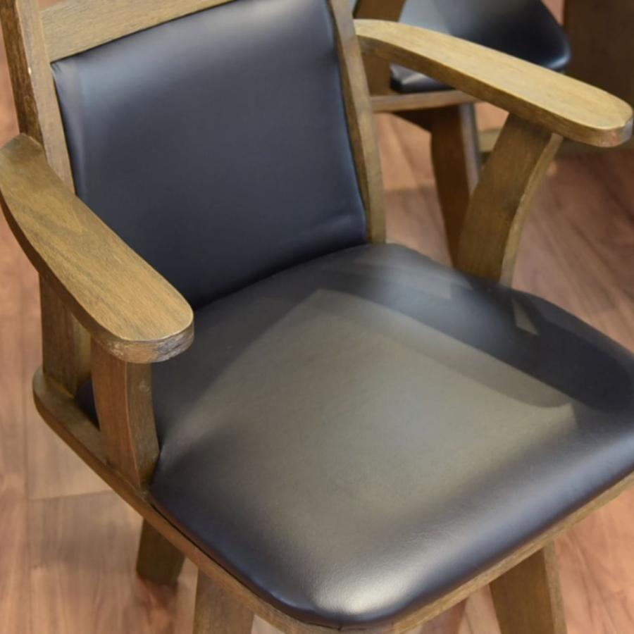 タマリビング ダイニングチェア 単品 1脚 回転 肘付き おしゃれ 木製