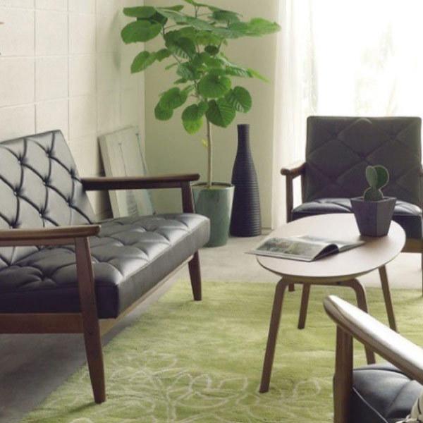 カリモク60 カリモク WS1120BW 肘掛椅子 幅65cm ブナ 合成皮革 日本製