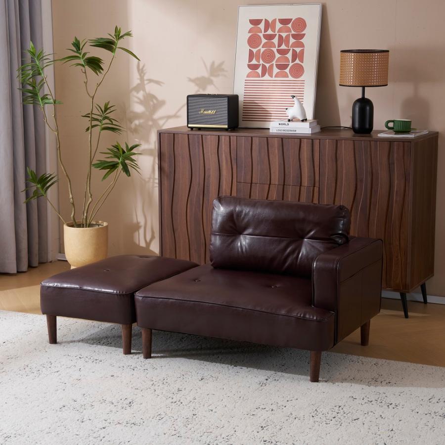 爆買WEEK+5%〜3/1まで】ソファー 1人掛け ソファ オットマン付き