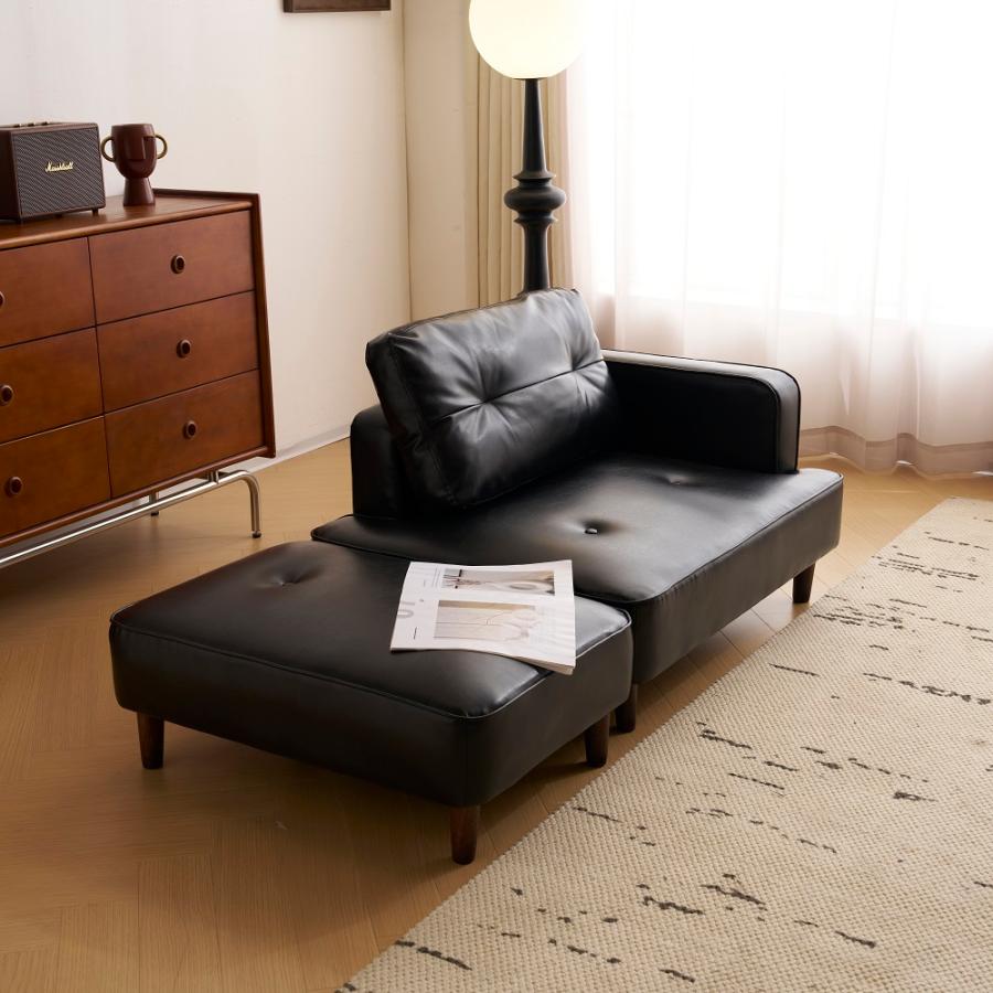 爆買WEEK+5%〜3/1まで】ソファー 1人掛け ソファ オットマン付き