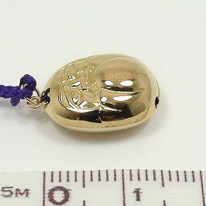 開運お守り根付K18金鈴中達磨携帯ストラップキーホルダー縁起物