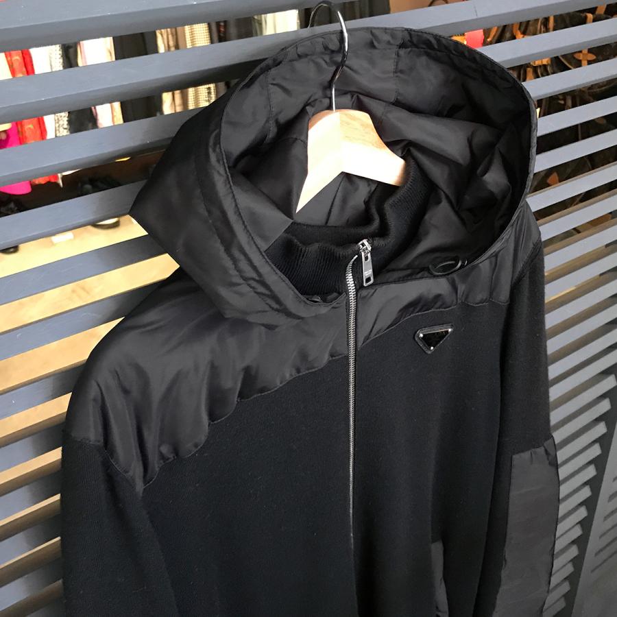 PRADA（プラダ） 【良品】プラダ ナイロン ニット 異素材切替 フード
