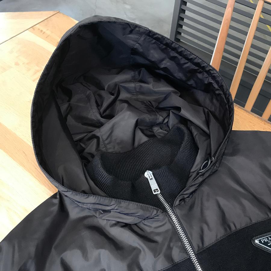 PRADA（プラダ） 【良品】プラダ ナイロン ニット 異素材切替 フード