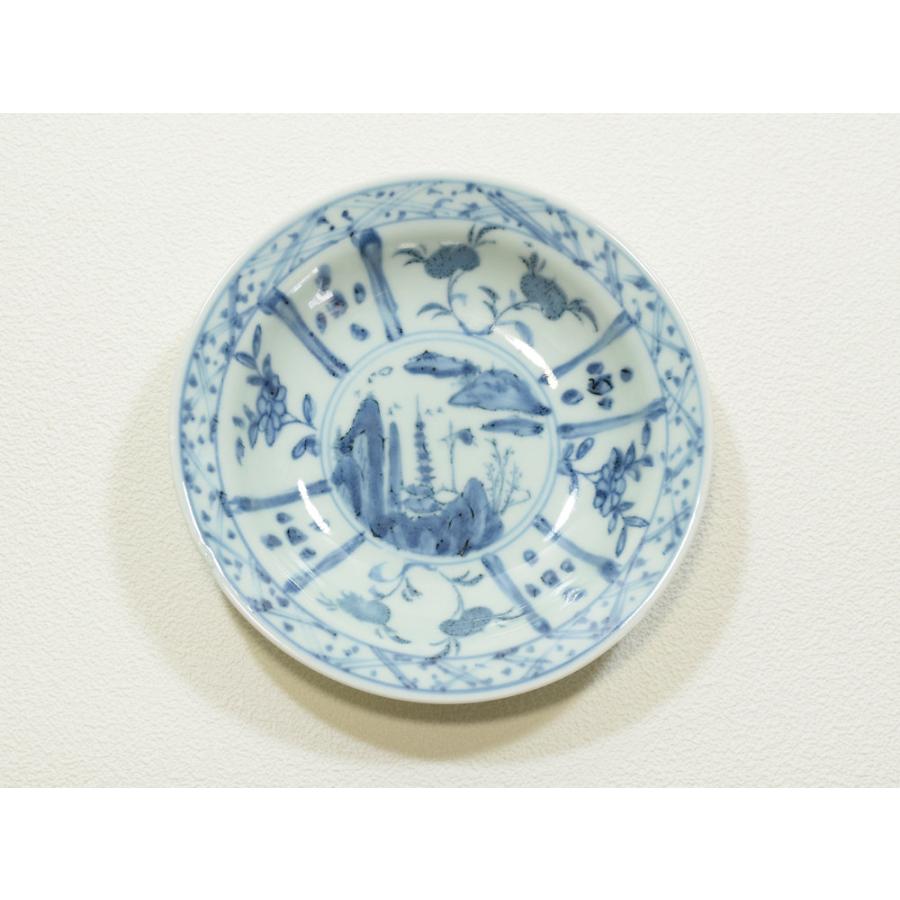 景徳鎮古窯 染付山水図 青花芙蓉手皿 現品お届け こだわりの