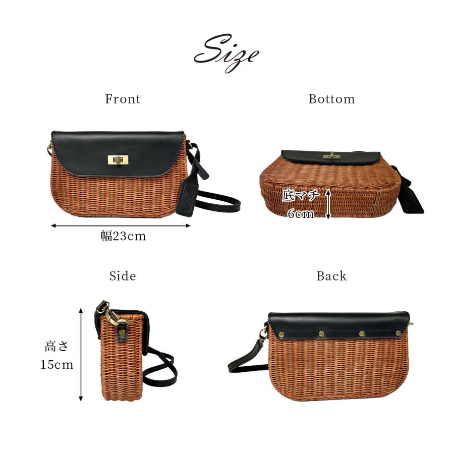 かごバッグ 本革 ラタン ショルダーバッグ ミニショルダー レディース