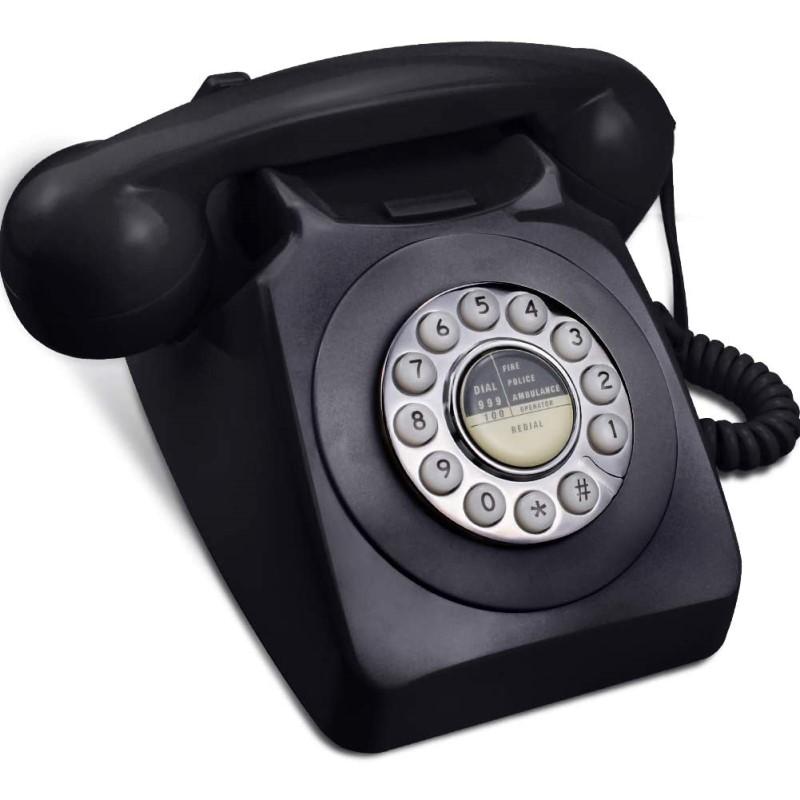 ダイヤル式デザイン 電話 プッシュフォン レトロ クラシック IRISVO