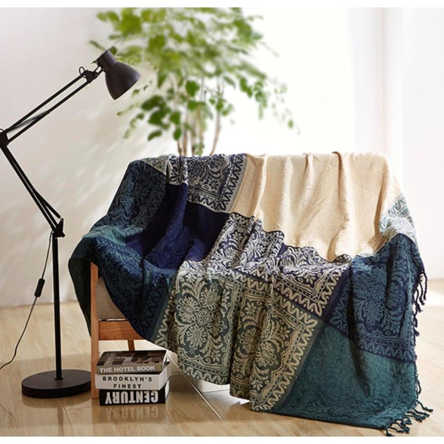 マルチカバー アジアン風 ソファカバー ベッドカバー フリンジ付き