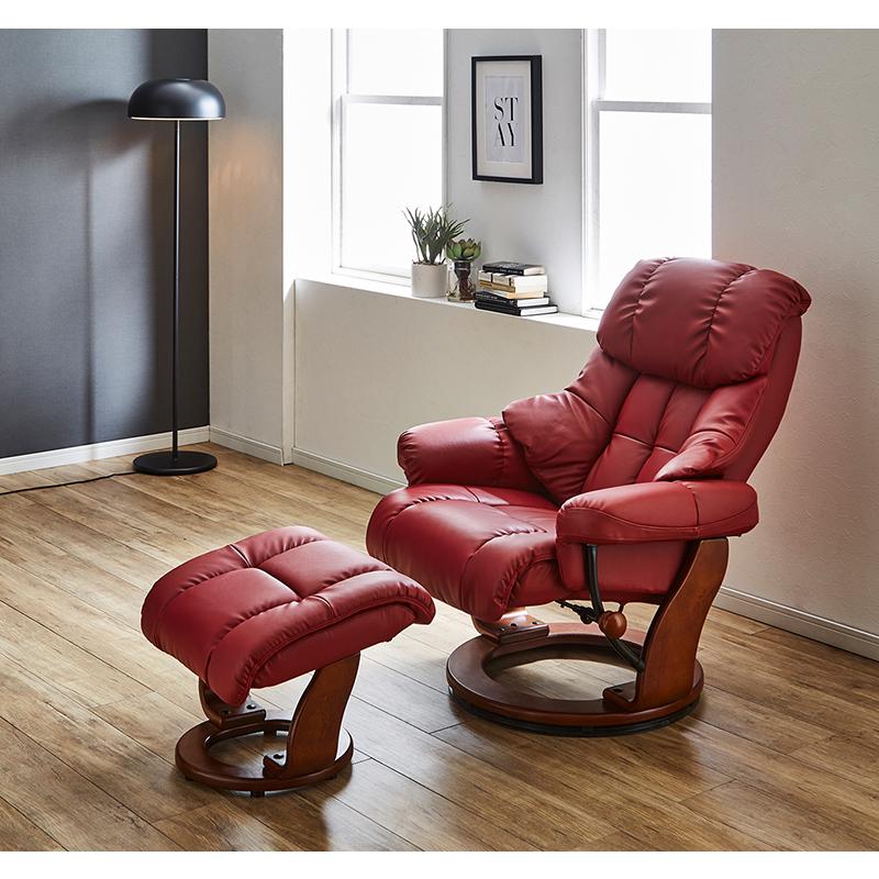 極美品 EKORNES リクライニングチェア 赤 Ekornes (エコーネス