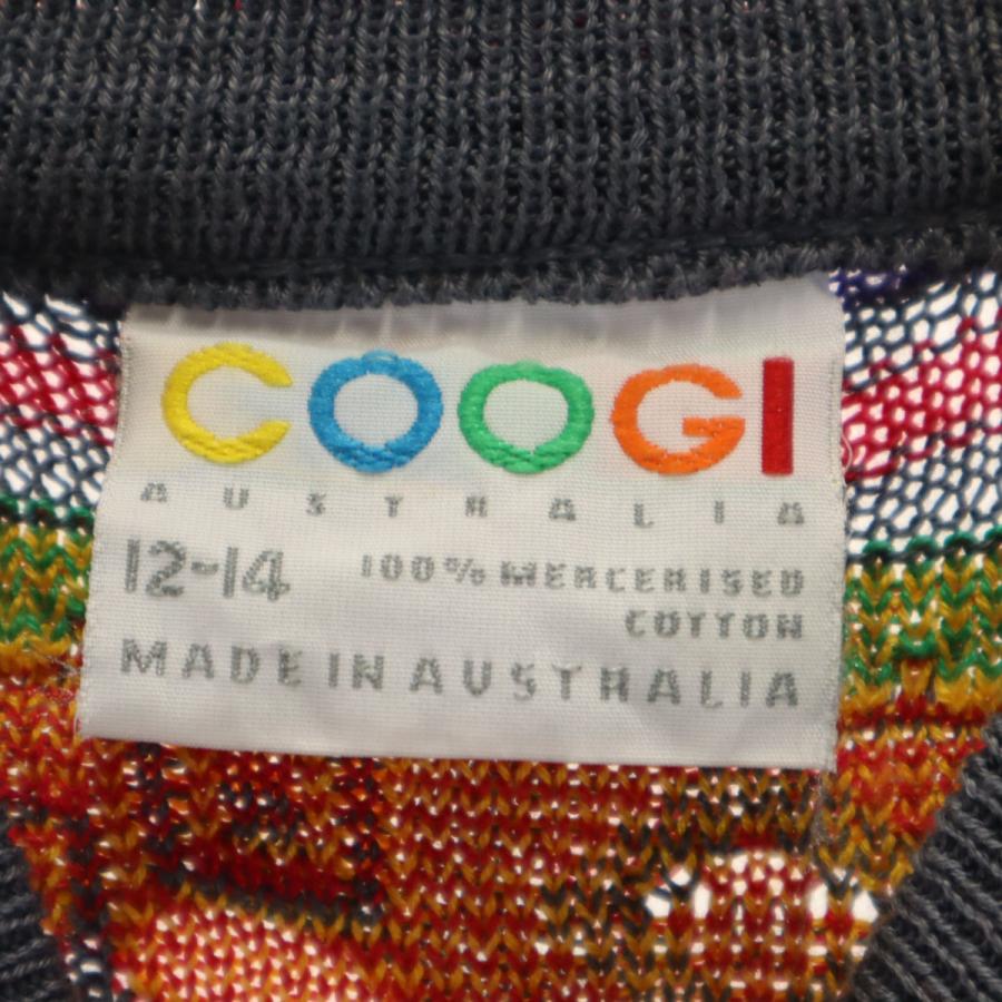 COOGI クージー オーストラリア製 総柄 長袖 3D ニット 12-14 マルチ