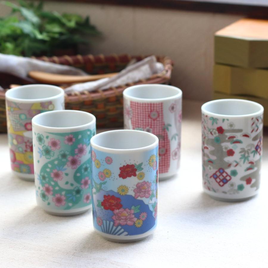 和の色彩が華やかほっこり湯呑み 180ml 日本製 美濃焼 湯のみ 湯呑