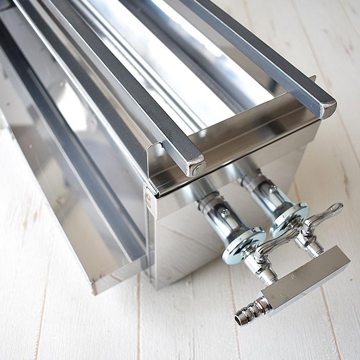 18-0ステンレス 焼き鳥コンロ ガス用 2本バーナー 小 プロパンガス