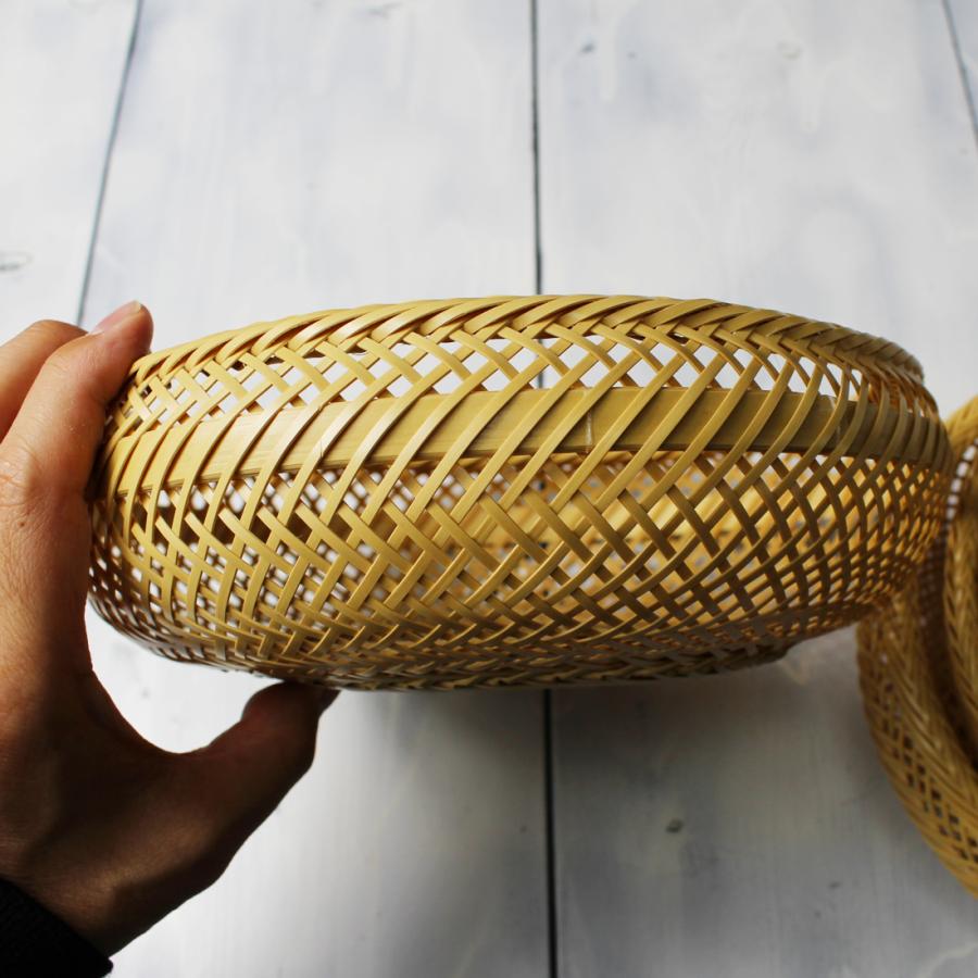 花六つ目盛り篭(白竹鉄鉢かご)/大サイズ/盛り篭 国産日本製 菓子器