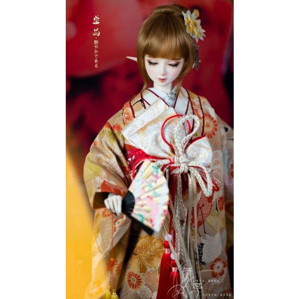 BJD/SDドール服 人形服 BJD着物 和風振袖着物 春緋/春葉 春