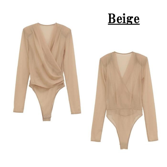 CLANE（クラネ） 正規商品 シアー ドレープ ボディ スーツ SHEER DRAPE