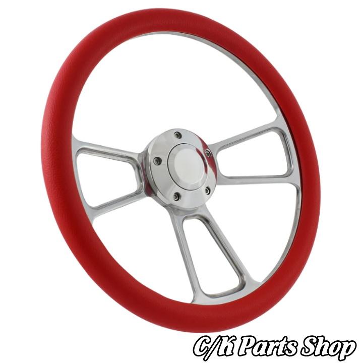 ビレットステアリングホイール 14インチ Φ35cm マッスル ハーフラップ