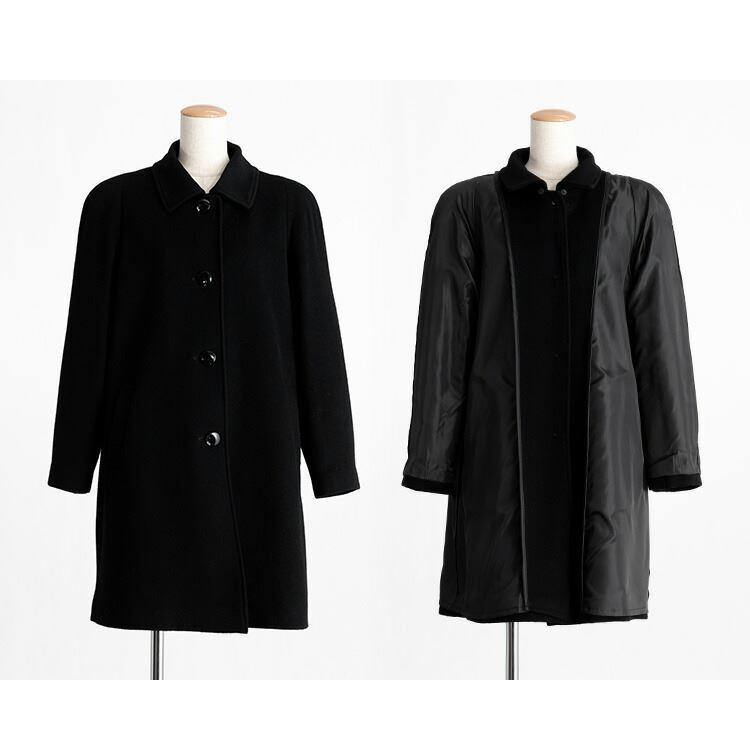 送料無料】 カシミヤウールコート(FOXファー取外可) M-LL レディース