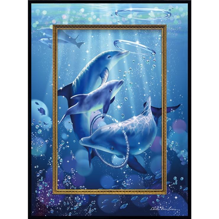 絵画 版画 クリスチャン・リース・ラッセン ビッグアート「ドルフィン
