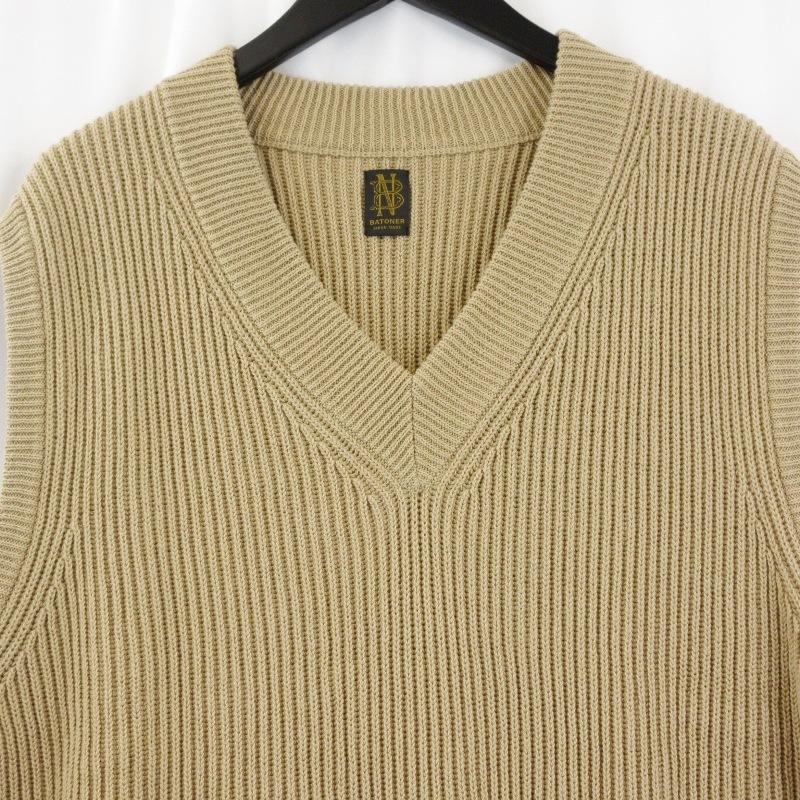 美品 BATONER バトナ― Vネックニットベスト BN-24SM-078 24SS ミドル