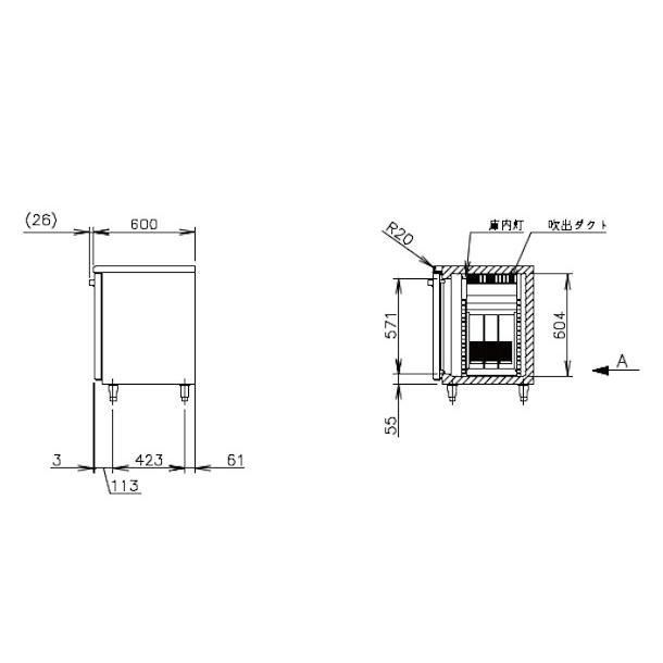ホシザキ（HOSHIZAKI） テーブル形冷蔵庫 RT-180SNG-1-ML ワイドスルー