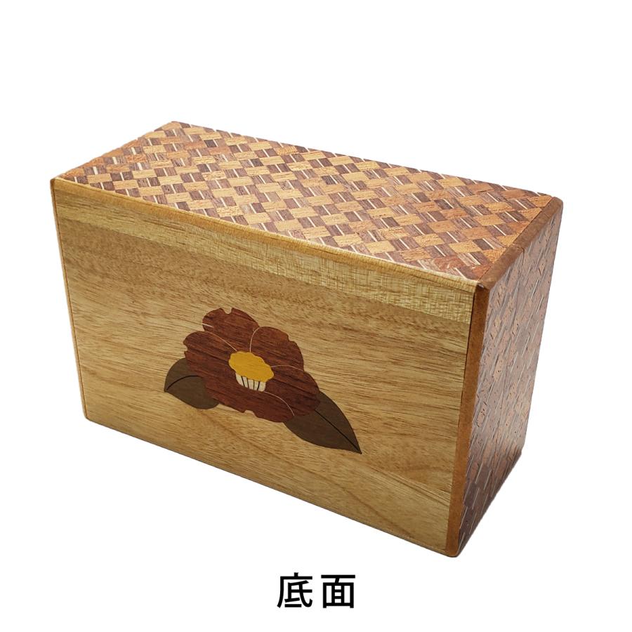 箱根寄木細工 秘密箱 21回 富士山・椿 5寸（からくり箱） : クラフト