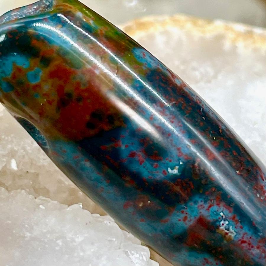 本物 九眼天珠 朱砂 s744 古代チベット護符 天眼石 老天珠 ジービーズ