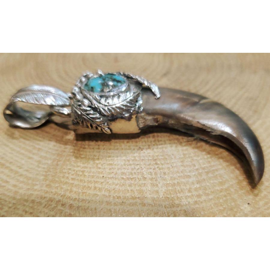 rym-31 熊爪 ベアクロー ターコイズ ペンダント 一点物 ネックレス