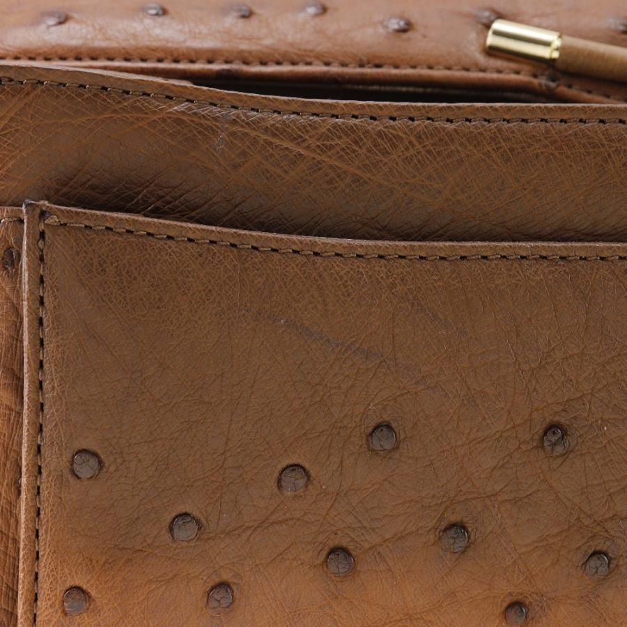 JRA ハンドバッグ オーストリッチ 茶 レディース【11203007】中古 爆買