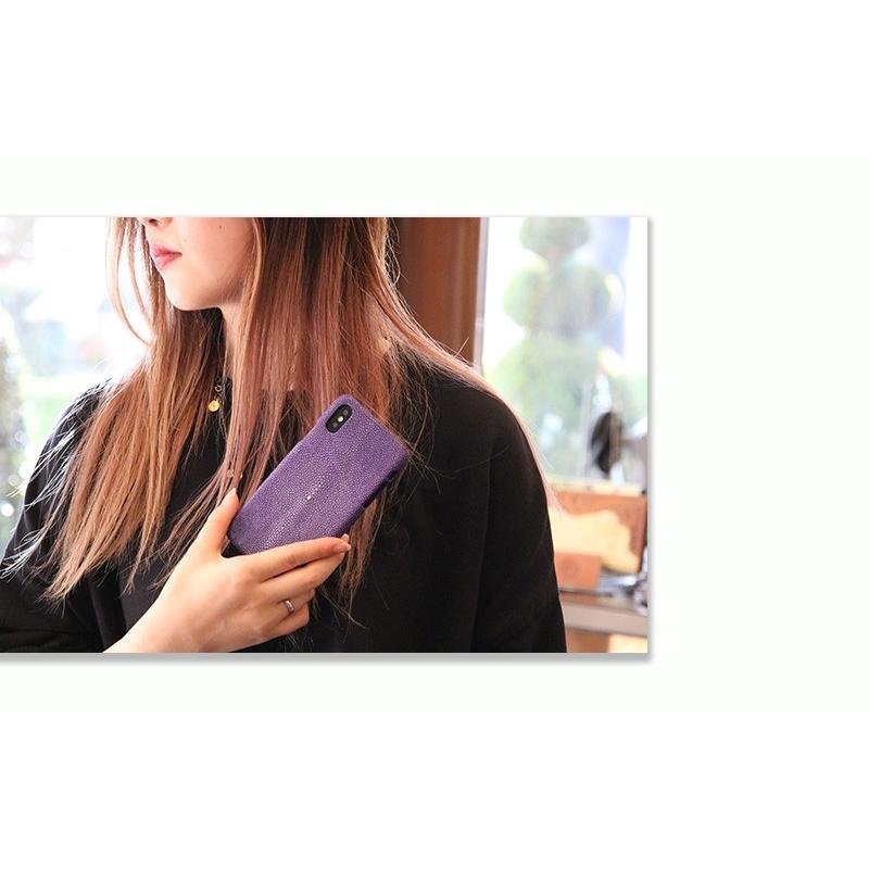 iPhone 7/8/X/XS 対応 本革 エイ革 スティングレイ ガルーシャ