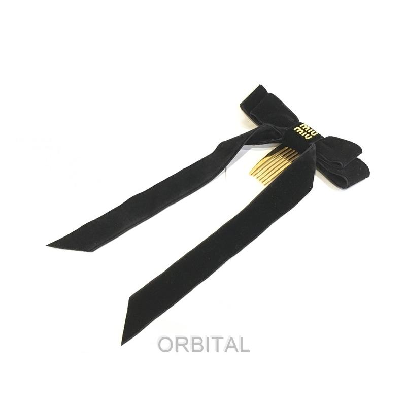 二子玉) MIUMIU ミュウミュウ リボン ベルベット ヘアクリップ