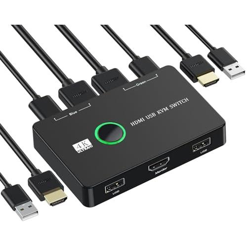 KVMスイッチ-NUIKOTI HDMI KVM切替器 2入力1出力 4K@60Hzをサポート 2
