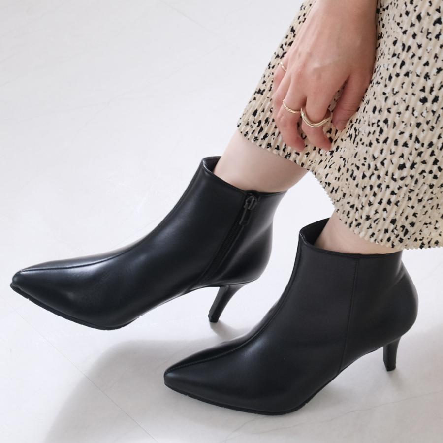 ブーツ レディース ショート丈 ポインテッドトゥ ショートブーツ 日本