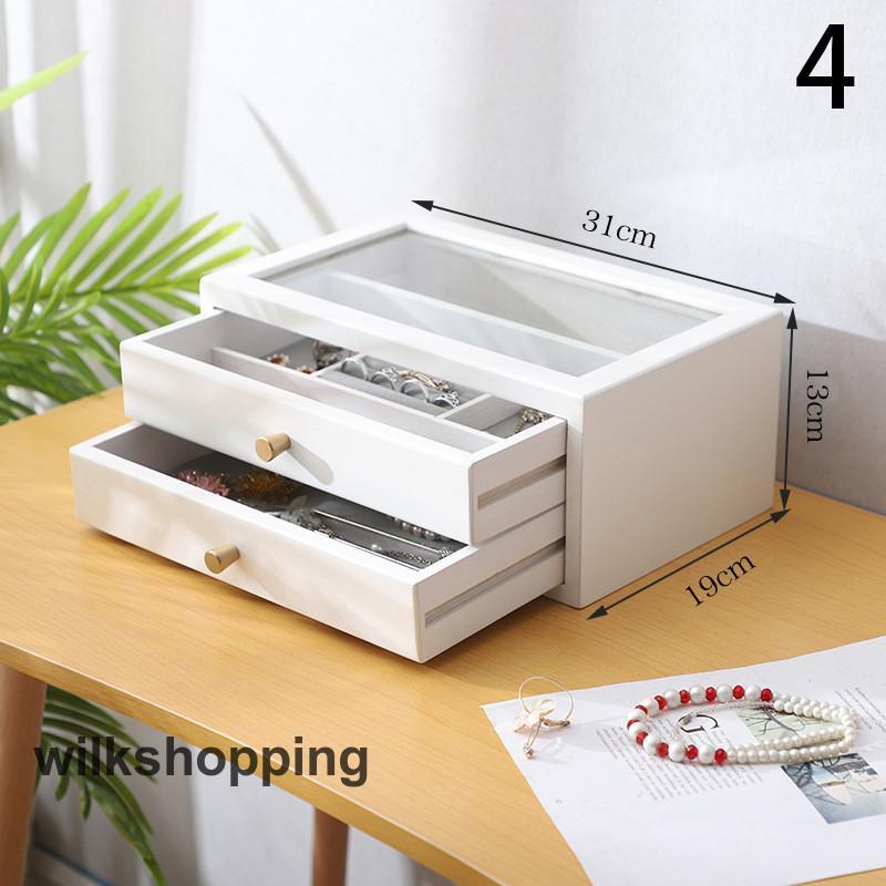 ジュエリーボックス 木製 引き出し式 大容量 2段 アクセサリーケース