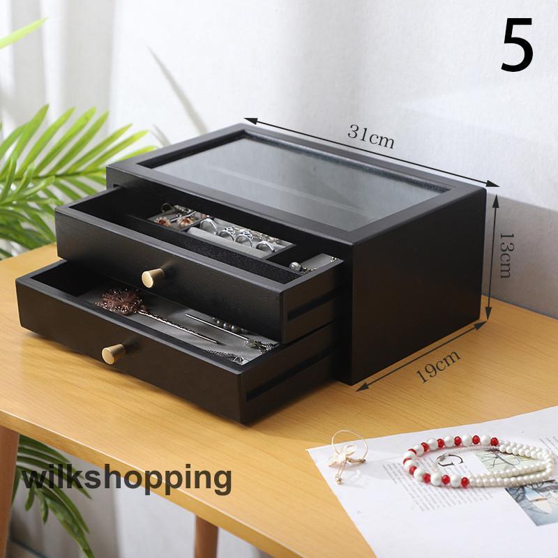 ジュエリーボックス 木製 引き出し式 大容量 2段 アクセサリーケース