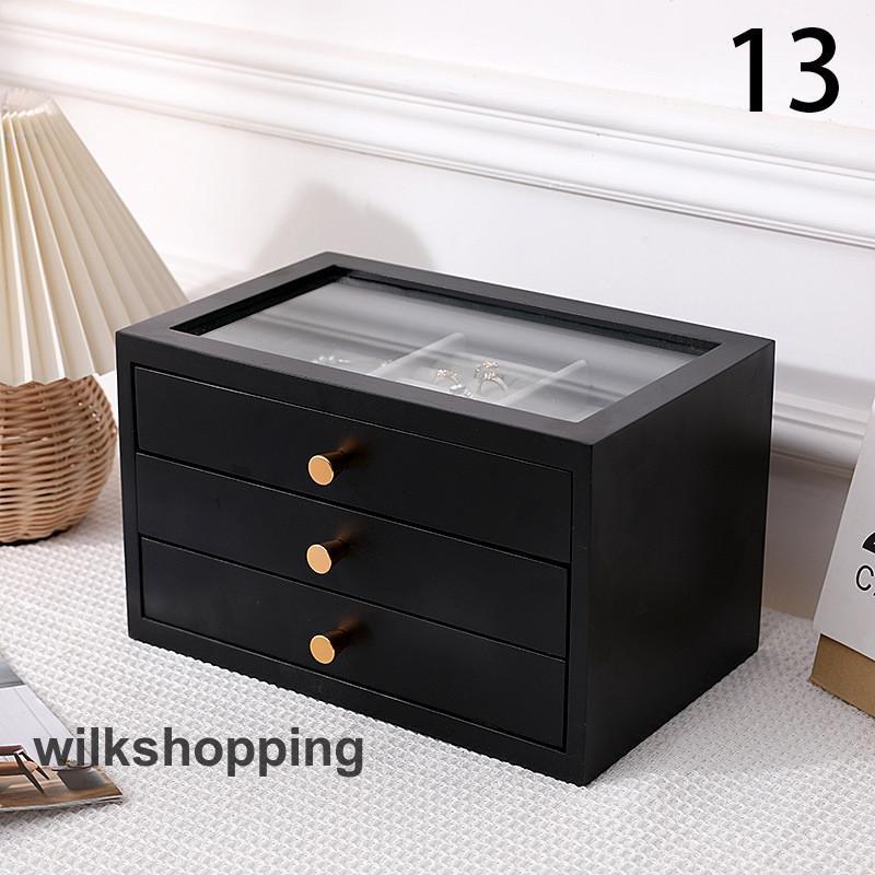 ジュエリーボックス 木製 引き出し式 大容量 2段 アクセサリーケース