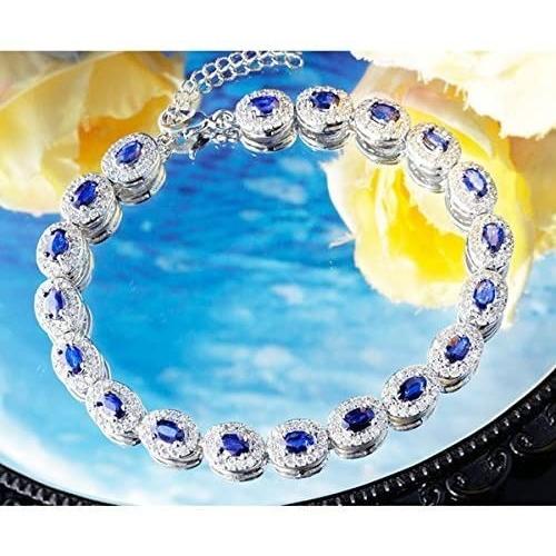 ブレスレット レディース 【鑑別書付】 計 7ct 天然 サファイア K18GP